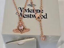 Vivienne Westwood Ariella rose gold tone crystal heart Orb Necklace New with Box