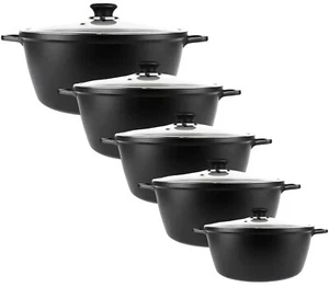 Antihaftbeschichtet Aluminiumdruckguss Tiefe Kasserolle Suppe, Eintopf Suppentopf Induktion - Bild 1 von 8