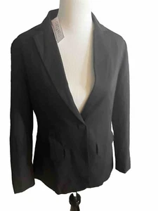 NWT Cdcybell Women Large Blazer Suit Jacket Lined Business Elegant Classy Black - Picture 1 of 11