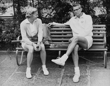 Louise Brough of the United States talks with compatriot Gar - 1957 Old Photo 1
