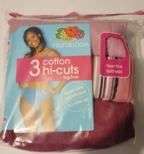 FRUIT OF THE LOOM WOMEN'S SIZE 9/2X TAG FREE 3 PAIR HI-CUTS UNDERWEAR ASSORTED - Picture 1 of 2