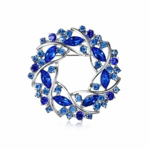 Flower Garland Brooch Pin Crystal Rhinestone Dress Pins Brooches Women's Jewelry - Picture 1 of 18