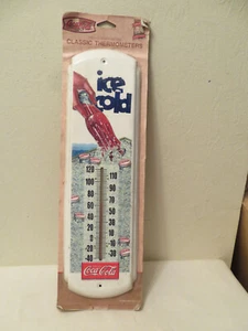 Termómetro de metal de alta resistencia vintage Coca-Cola empresas desesperadas nuevo de lote antiguo - Imagen 1 de 7