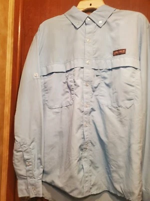 2 camisas de pesca de manga larga para hombre, talla mediana, 1 azul claro, 1 amarillo. Foto 1 de 4