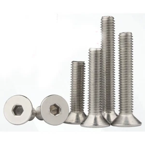 M4/M5/M6 Stainless Steel Allen Hex Socket Countersunk Head Screws Bolts DIN7991 - Picture 1 of 6