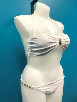 NUEVO CON ETIQUETAS CIA. Traje de baño bikini MARTIMA conjunto de 2 piezas talla XL blanco folk bandeau M5.NN con definición Foto 1 de 4