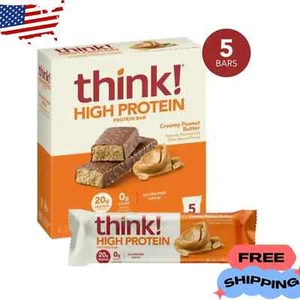 think! High Protein Creamy Peanut Butter Bars, 5 Count - Picture 1 of 4