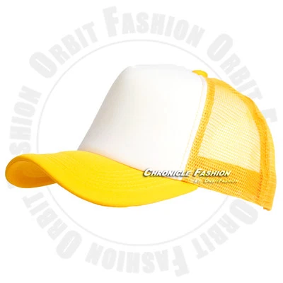 Gorra de béisbol ajustable con cierre a presión trasera de malla de espuma lisa lisa para hombre Foto 1 de 4