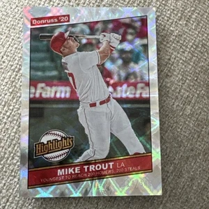 Mike Trout 2020 Panini Donruss Highlights Silver Holo  #214/349 #H-10 Angels - Picture 1 of 3