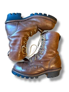 Stivali logger uomo taglia 10 vintage stivali lineman punta acciaio alti - Foto 1 di 10