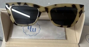Diff Eyewear Madi Nelson The Noah Cream Tortoise + Grey Polarized Sunglasses New - Picture 1 of 9