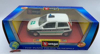 Bburago Fiat Punto Polizia Municipale, scala 1:24 - 1:25, vintage (3322) - Immagine 1 di 4