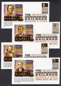 2024 UNDERGROUND RAILROAD (5834-5843) TEN Different Panda DCP Cancel FDCs TD617 - Picture 1 of 3