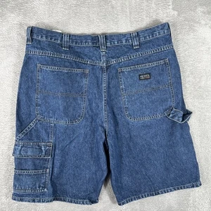 Wrangler Shorts Herren 38 blau Denim Zimmermann Arbeitskleidung Utility Taschen Baggy Y2K - Bild 1 von 11