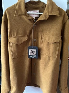Filson Seattle Wool Jac Shirt Dark Tan Medium Pristine - Picture 1 of 11