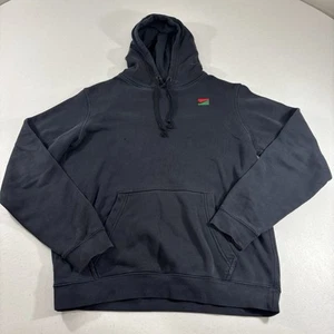 Nike Mens Sz M Black Fleece Hoodie Sweatshirt Green / Red Mini Swoosh 921213-010 - Picture 1 of 11