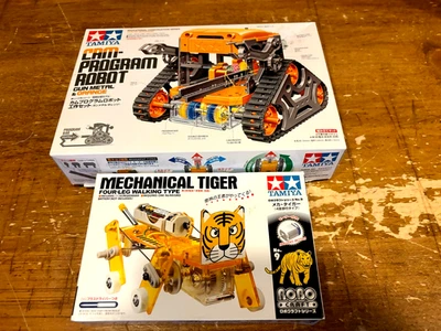 New In Box TAMIYA Building Kits Mechanical Tiger & Cam-Program Robot Orange - Image 1 of 2