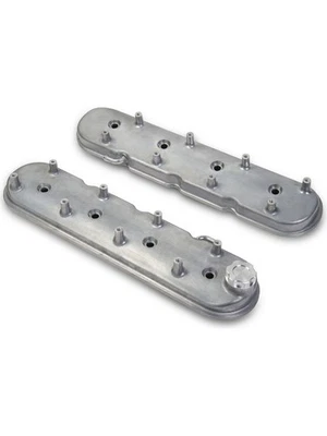 Holley Valve Covers Stock Cast Raw Plain Chevy 4.8 5.3 5.7 6.0 6.2 7.0L (241-88) - Image 1 of 4