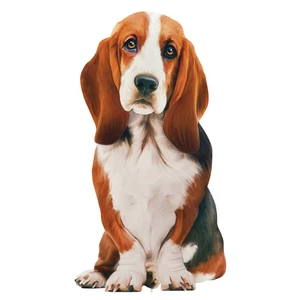 Realistic Basset Hound Outdoor Garden Stake - Picture 1 of 2