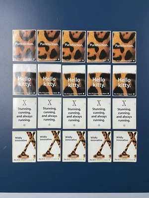 Vintage Apple Computer OS X Jaguar STICKER DECAL, 4”x3”, (5) Sets Of 4 STICKERS! - Image 1 of 3