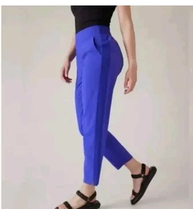 Pantalón forrado Athleta Brooklyn para mujer púrpura cintura acanalada talla 8 nuevo con etiquetas - Imagen 1 de 3