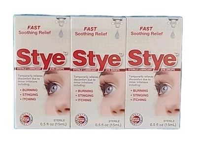 (3 PAQUETES) Lubricante ESTÉRIL Alivio para Ojos Gotas para Ojos, 0.5 fl oz Cada una •CADUCIDAD: 01/27 Foto 1 de 4