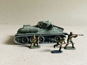 Hand-painted Soviet Soldiers & Tank Miniatures WWII War Games Russian 1:76 - Afbeelding 1 van 12