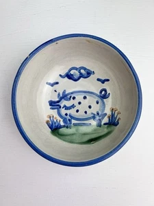 VTG Mary A. Hadley Farm Pig Art Pottery Bowl 5.5” Cereal Soup Chipped Signed - Picture 1 of 9