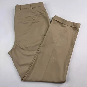 Peter Millar Mens 40x32 Beige 100% Pima Cotton Cuffed Pants - Picture 1 of 12