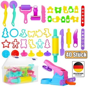 Knete Set Für Kinder 40 Stk Knete mit Zubehör Knetwerkzeug Kinderknete gesche DE - Bild 1 von 17
