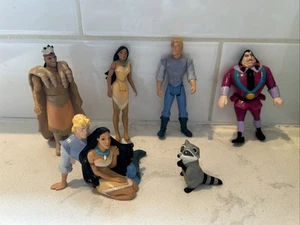 Vintage 1990s Pocahontas Disney 6 PVC Action Figures~Cake Toppers EUC - Picture 1 of 11
