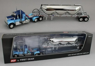 2025 DCP 1:64 *BLUE* GMC General 34" Flattop w/Heil Pneumatic Tanker Trailer - Image 1 of 4