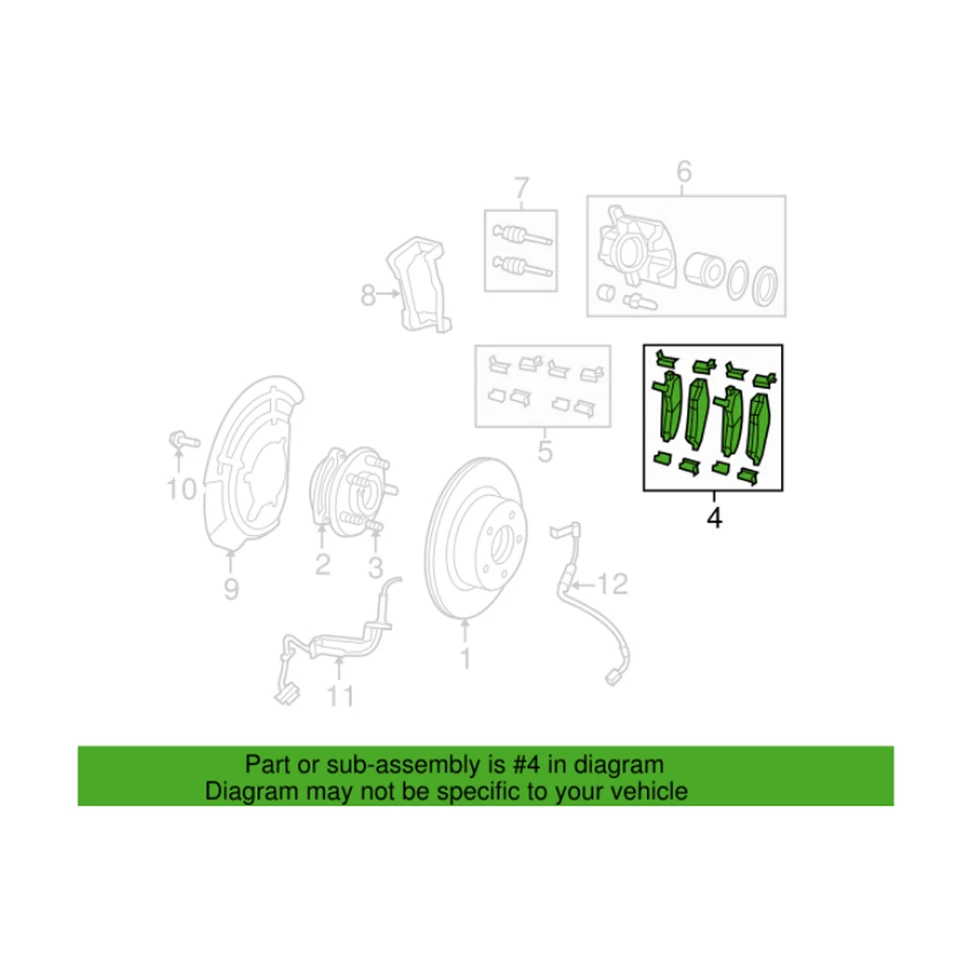 Genuine OEM Mopar Front Disc Brake Pad Set for Jeep Wrangler with 343mm Rotors - Image 1 of 1