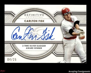 2022 Topps Definitive Collection Legendary Autograph Carlton Fisk 4/25 AUTO - Picture 1 of 2