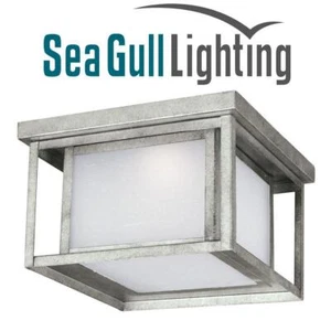 Sea Gull Hunnington 10" LED Outdoor Flush Mount, Weathered Pewter, 7903991S-57 - Picture 1 of 1