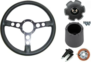 Black Spoke Medium Thick Formula Steering Wheel Kit 1972-1980 Firebird/Trans AM - Picture 1 of 4