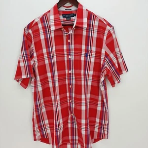 Men's US Polo Assn New Size XL Short Sleeve Red Plaid Button Down Dress Shirt - Picture 1 of 9