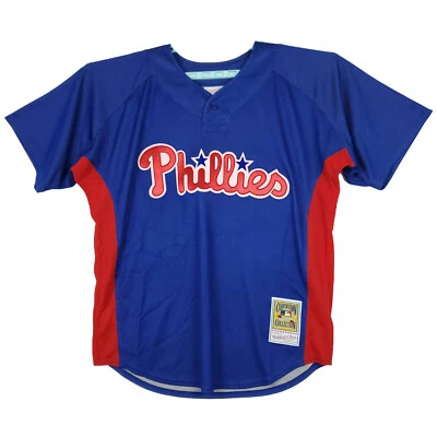 Authentic Roy Halladay Phillies Mitchell & Ness MLB Large Jersey Blue #34 NWT - Image 1 of 4