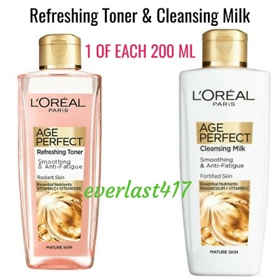 L’Oreal Paris Age Perfect Cleansing Milk & Toner 2 x 200ml Skincare Set, 1 Each - Image 1 of 4