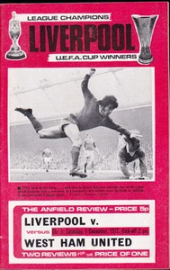 Liverpool V West Ham United 1973/74 01-12-1973 División 1 Incluye F.L.R. - Imagen 1 de 1