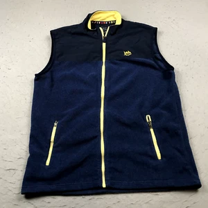 Southern Tide Vest Mens Medium Blue Fleece Full Zip Preppy Outdoor Logo - Picture 1 of 9