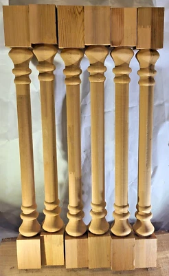 ¿Cedro vintage? Lote de 6 balaustres de husillo de madera torneada 27 x 2 1/2 pulgadas Foto 1 de 4