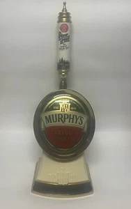 Antique Irish Amber Murphy's Beer Counter Keg Dispenser Tap With Handle, White - Picture 1 of 15