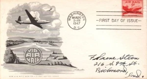 SCOTT#: C33 DC-4 SKYMASTER 5¢ MAR 26 1947 WASHINGTON DC FIRST DAY COVER FDC BX7 - Picture 1 of 1