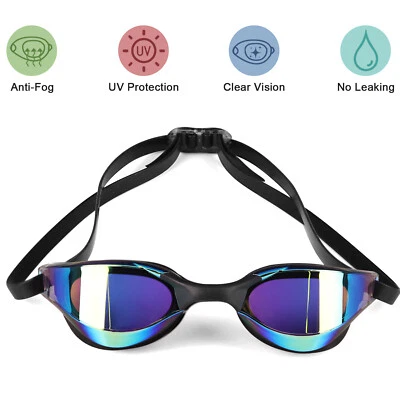 DONWELL Colorful Clear Comfortable Swimming Goggles with UV Anti-Fog Swim Glasses Adjust
