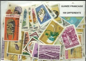 Lot de 100 timbres de la Guinée Francaise - Picture 1 of 1