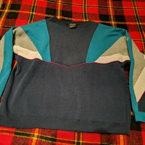 vtg 90s CHEROKEE SPORT colorblock sweatshirt sz LARGE  - Picture 1 of 6