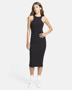 Nike Chill Rib Women's Slim Sleeveless Midi Dress # X-Small - Picture 1 of 9