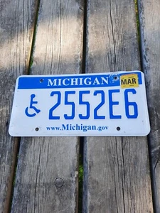 Michigan Handicap License Plate 2552E6 - Picture 1 of 1