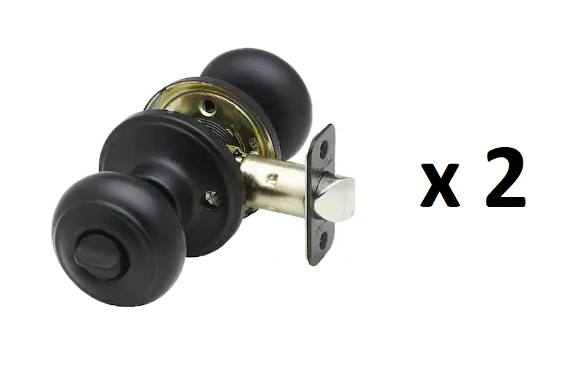 Copper Creek CK2030BC Colonial Privacy Door Knob Black